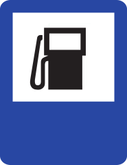 Statie de alimentare cu carburanti, Indicator rutier | Semn de circulatie