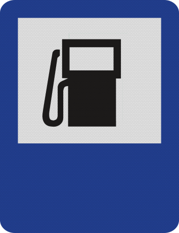 Statie de alimentare cu carburanti, Indicator rutier | Semn de circulatie
