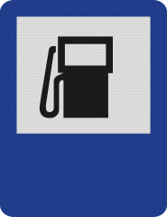 Statie de alimentare cu carburanti, Indicator rutier | Semn de circulatie