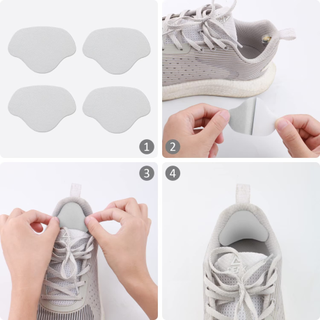 Set 4 plasturi pentru repararea călcâiului pantofilor, piele ecologică albă