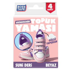 Set 4 plasturi pentru repararea călcâiului pantofilor, piele ecologică albă