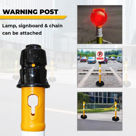 SET 2 Stalpi mobili cu 3.7 kg si lant galben-negru de 3 metri lungime