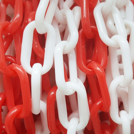 Lant Plastic 6mm, Alb Rosu, lungime 50m