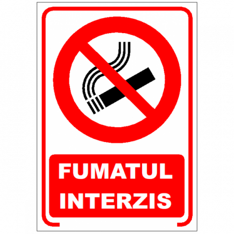 Fumatul interzis, semn din plastic, 20x30cm