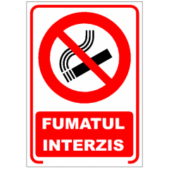 Fumatul interzis, semn din plastic, 20x30cm