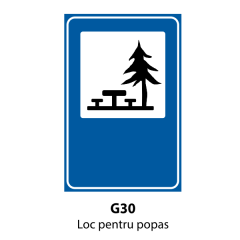 Loc pentru popas, Indicator rutier | Semn de circulatie