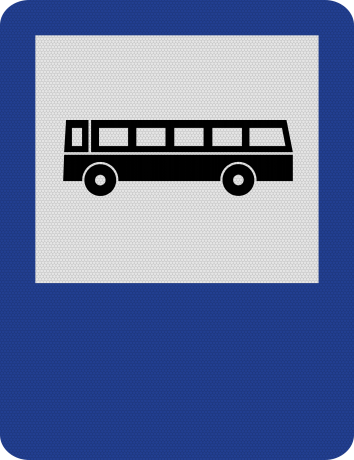 Indicator Stație Autobuz - Semn de Circulație Metalic 65x50cm