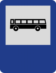 Indicator Stație Autobuz - Semn de Circulație Metalic 65x50cm