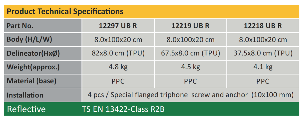 Separator de sensuri cu stalp flexibil portocaliu, inaltime 75cm