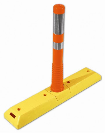 Separator de sensuri cu stalp flexibil portocaliu, inaltime 75cm