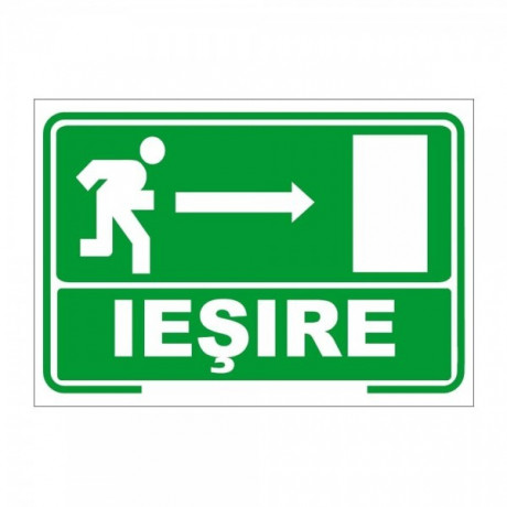 Iesire - spre dreapta, semn din plastic, 20x30cm