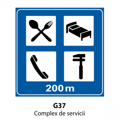 Complex de servicii, Indicator rutier | Semn de circulatie