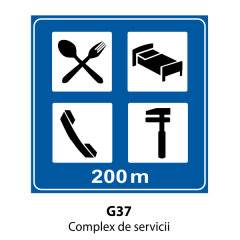 Complex de servicii, Indicator rutier | Semn de circulatie