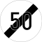 Sfarsitul limitarii de viteza, 50km, Indicator rutier | Semn de circulatie