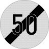 Sfarsitul limitarii de viteza, 50km, Indicator rutier | Semn de circulatie