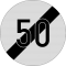 Sfarsitul limitarii de viteza, 50km, Indicator rutier | Semn de circulatie