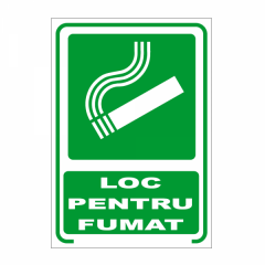Loc pentru fumat, semn din plastic, 20x30cm