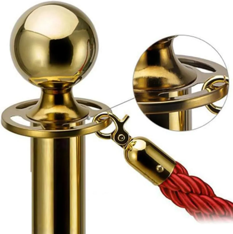 SET 2 Stâlpi delimitare aurii cu cordon GRATUIT împletit roșu de 1.5 metri