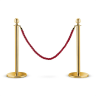 SET 2 Stâlpi delimitare aurii cu cordon GRATUIT împletit roșu de 1.5 metri