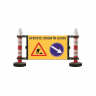 Bariera semnalizare, 2 stalpi cu greutate 12kg, panou semnalizare lucrari si ocolire dreapta