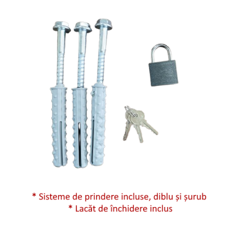 Blocator Parcare Premium, sisteme prindere si lacat inclus