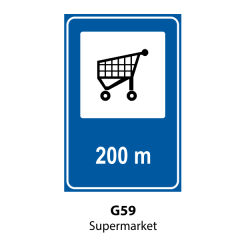 Supermarket, Indicator rutier | Semn de circulatie
