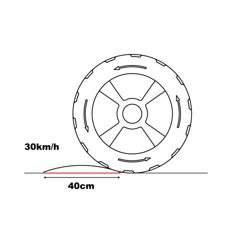 Limitator de viteza, inaltime 4cm, limitare 30km, catadioptrii, culori alternative, cod 12106