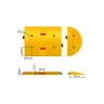 Limitator de viteza, inaltime 4cm, limitare 30km, catadioptrii, culori alternative, cod 12106