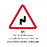 Curba dubla sau o succesiune de mai mult de doua curbe, prima la dreapta, Indicator rutier | Semn de circulatie