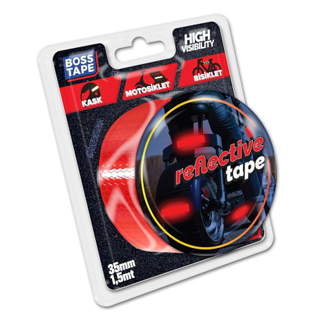 Banda adeziva reflectorizanta, tip fagure rosu, 3.5cm x 1.5m