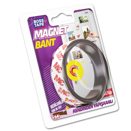 Bandă magnetică cu adeziv 3M, dimensiuni 20mm x 75cm
