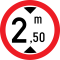 Accesul interzis vehiculelor cu inaltimea mai mare de 2,50m, Indicator rutier | Semn de circulatie