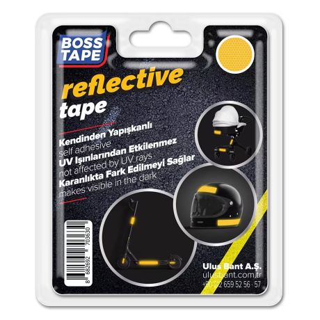 Banda adeziva reflectorizanta, tip fagure galben, 3.5cm x 1.5m