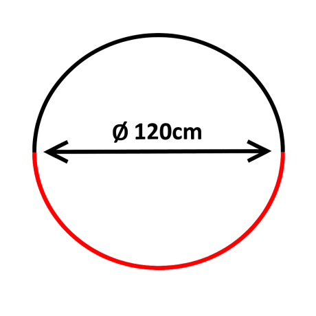 Oglinda acrilica de interior, diametru 120 cm, jumatate cerc, vizibilitate 180 grade ***