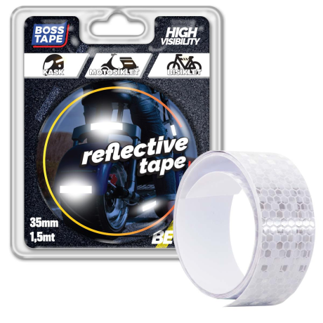 Banda adeziva reflectorizanta, tip fagure alb, 3.5cm x 1.5m