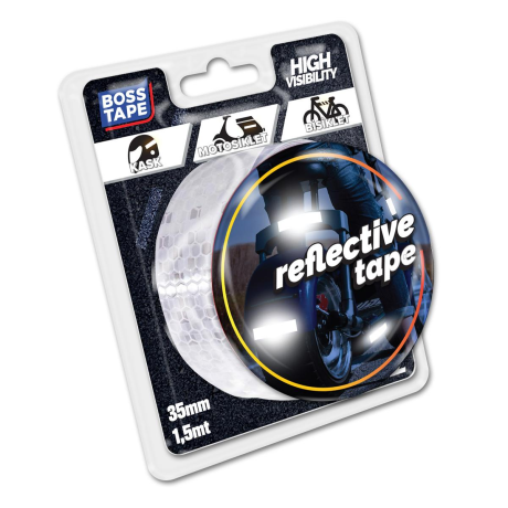 Banda adeziva reflectorizanta, tip fagure alb, 3.5cm x 1.5m