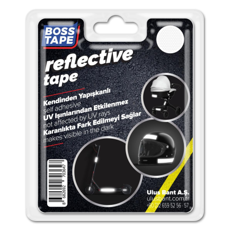 Banda adeziva reflectorizanta, tip fagure alb, 3.5cm x 1.5m