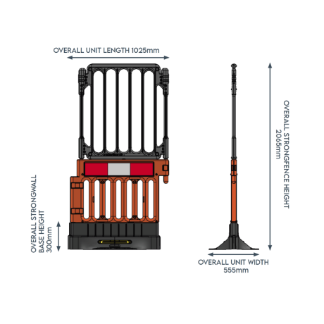 Bariera de imprejmuire cu extensie din PVC, 1m lungime x 2m inaltime