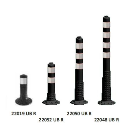 Stalp negru din cauciuc inaltime 45cm, soclu cu filet integrat, TPE