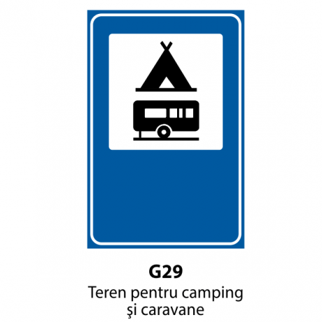 Teren pentru camping si caravane, Indicator rutier | Semn de circulatie