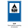 Teren pentru camping si caravane, Indicator rutier | Semn de circulatie