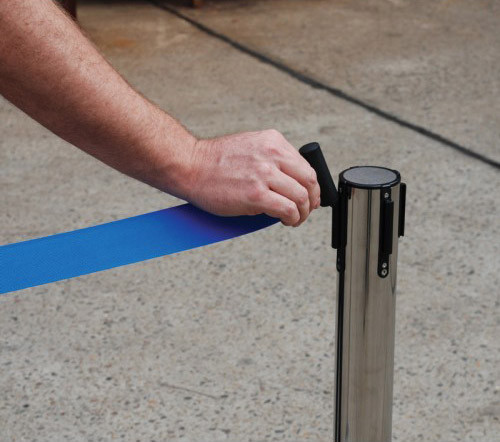 Stalp Delimitare cu Banda Albastra 3 metri