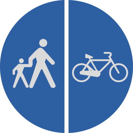 Delimitarea pistelor pentru pietoni si biciclete (D12), Indicator rutier | Semn de circulatie