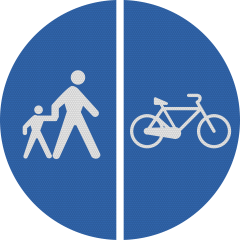 Delimitarea pistelor pentru pietoni si biciclete (D12), Indicator rutier | Semn de circulatie