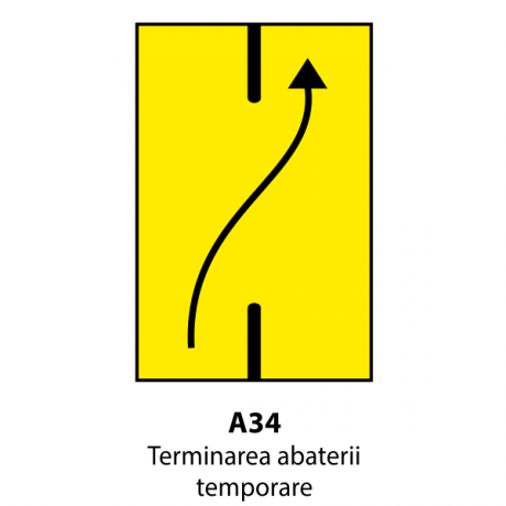 Terminarea abaterii temporare, Indicator rutier | Semn de circulatie