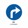 Obligatoriu la dreapta, Indicator rutier (D3) | Semn de circulatie