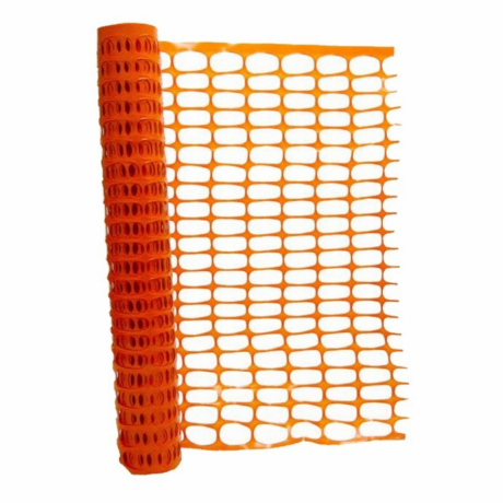 Plasa imprejmuire santier 1m x 50 metri, 80 gr/mp, Portocalie