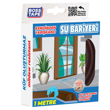 Banda de blocare a apei pentru dus, blaturi bucatarie, margini chiuveta, Maro, 27mm x 1m