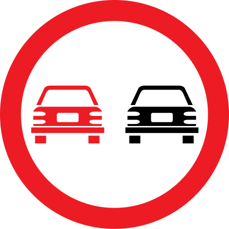 Depasirea autovehiculelor cu exceptia motocicletelor fara atas, interzisa, Indicator rutier | Semn de circulatie