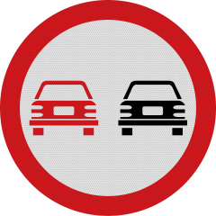 Depasirea autovehiculelor cu exceptia motocicletelor fara atas, interzisa, Indicator rutier | Semn de circulatie